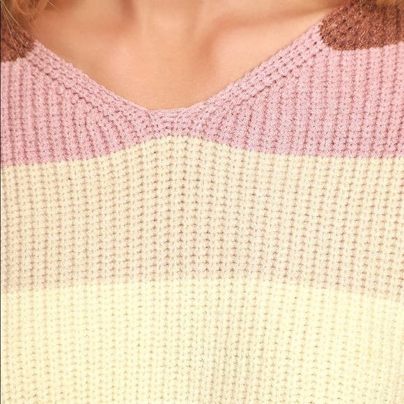 Lulu’s Sundae Cream Multi Striped Sweater - Picture 6 of 6
